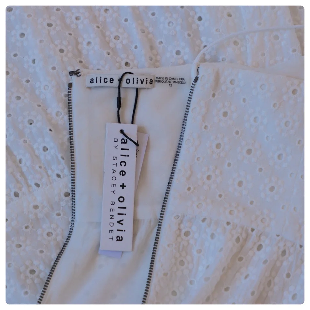ALICE + OLIVIA Shanti Button-Front Tiered Dress - Picture 8 of 13